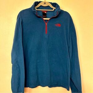 The North Face Men’s 1/4 Zipped Fleece Pullover Teal- Medium